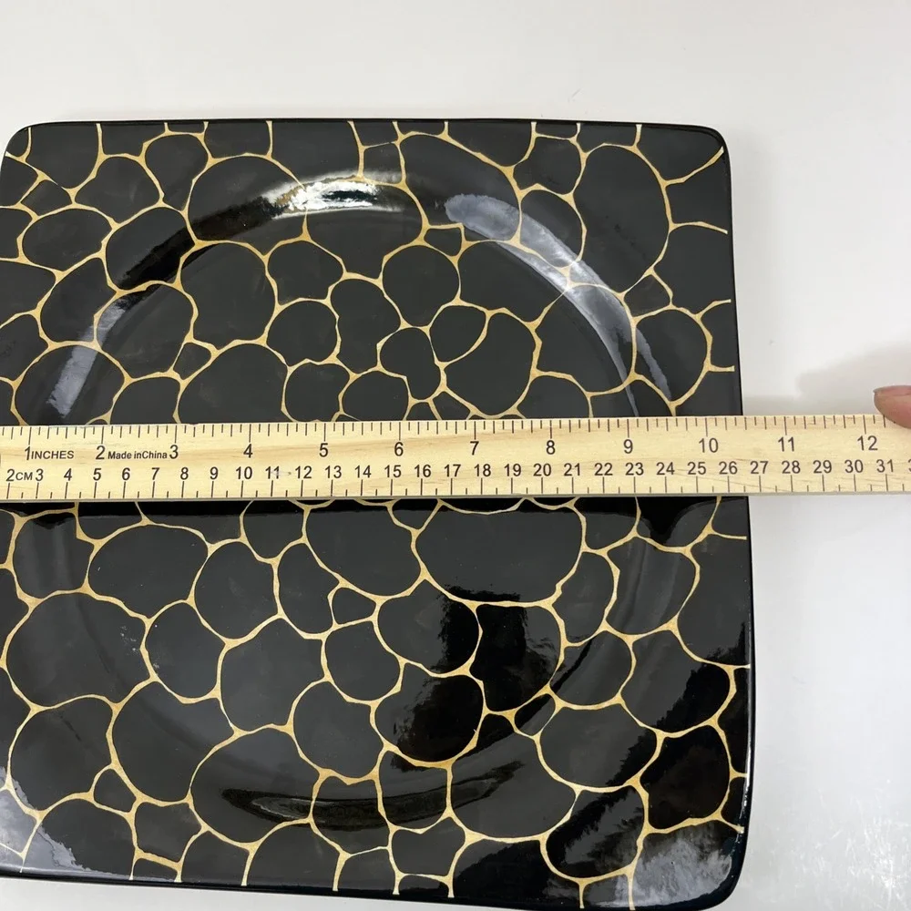 Laurie Gates Square Animal Print Plates 10.5